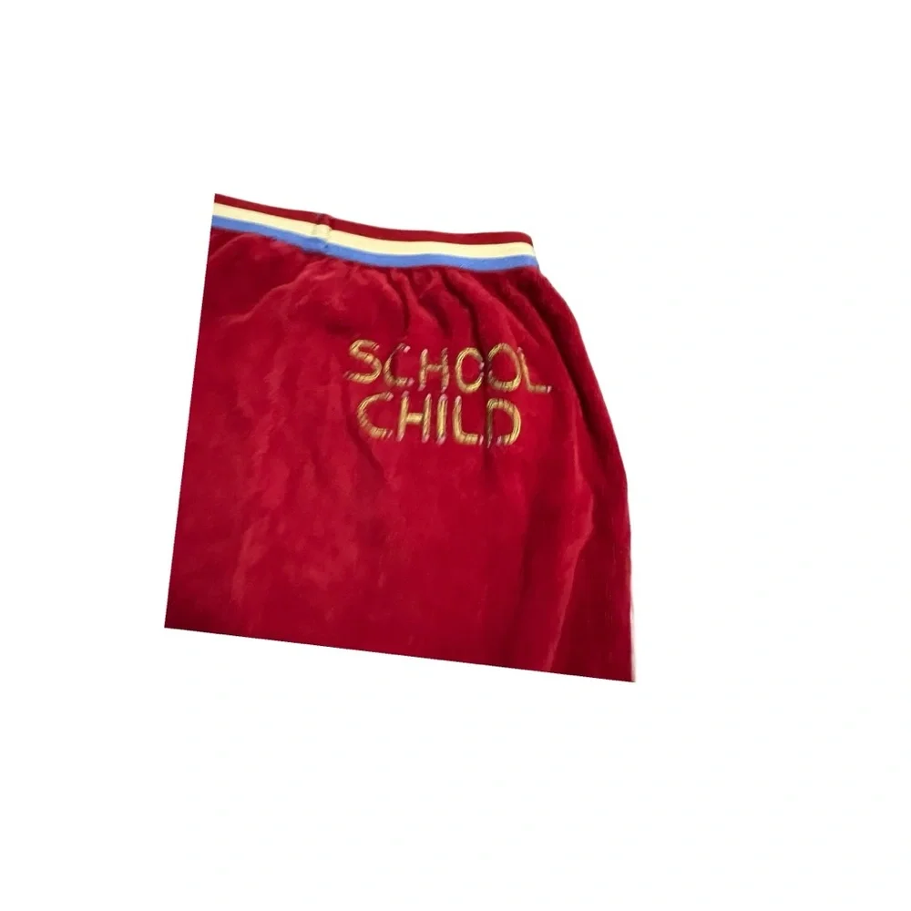 Bandy Button 10-11Y School Child Red Terry Jogger Pants